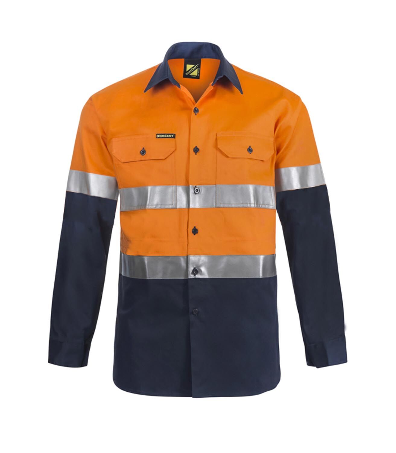 LIGHT WEIGHT HI VIS LONG SLEEVES VENTED COTTON DRILL REFLECTIVE SHIRT illustration